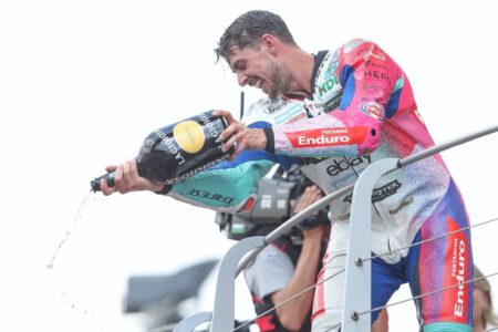 Why late podium charge against Bagnaia gave Di Giannantonio goosebumps