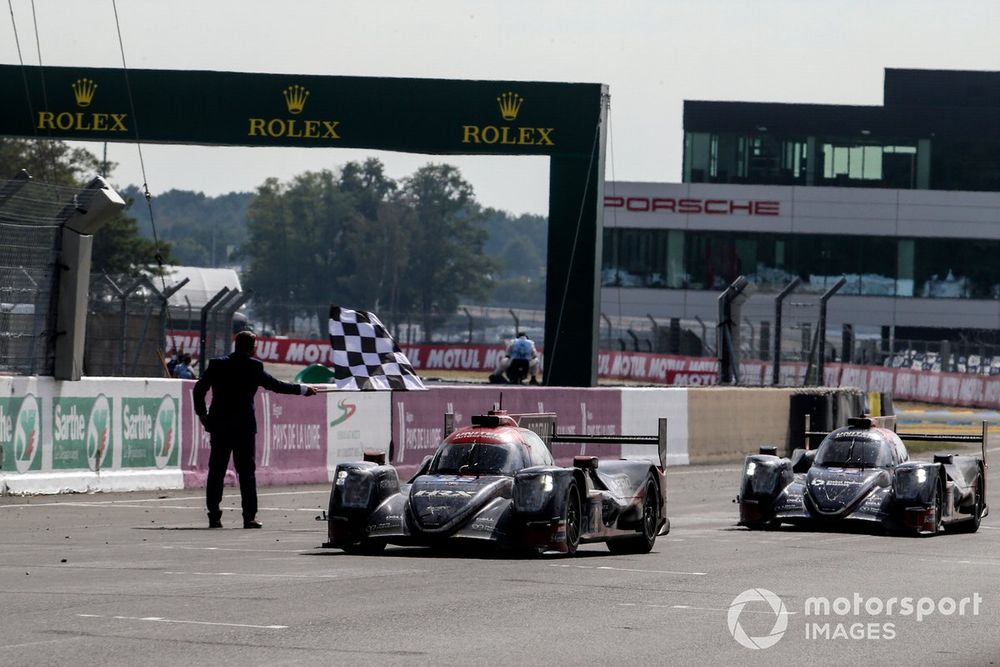 Hanson took the chequered flag for United Autosports in their LMP2 victory at Le Mans in 2020