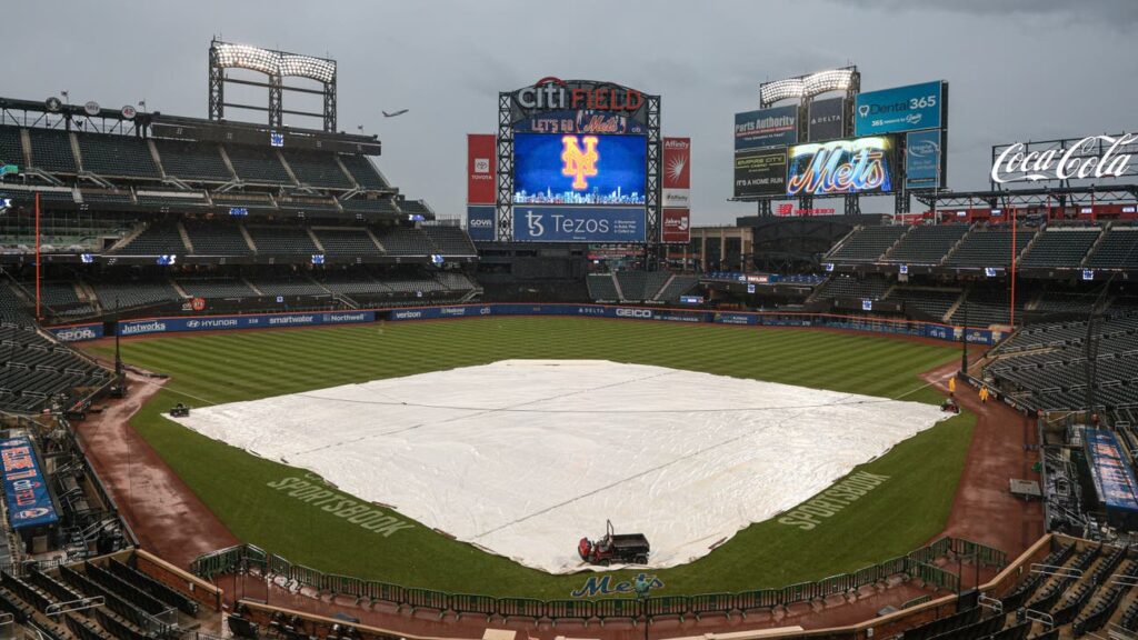 Start of Saturday's Mets-Rays game delayed due to rain