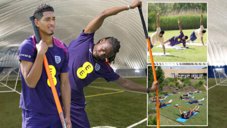 England put through gruelling training camp inside 35C tents after stars are given special stress-monitoring tablets