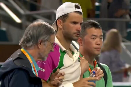Tennis star Grigor Dimitrov carried off court after Miami Open win as he almost faints in heat that left Raducanu dizzy