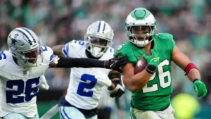 Saquon Barkley's Madden NFL 26 cover features him wearing cleats from this NBA legend


                    


    You may have already heard the news, but in case you haven't, Philadelphia Eagles running back Saquon Barkley is this year's Madden NFL cover star.

                
                
                    
    
    Jael Rucker

    •