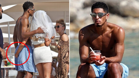 Jude Bellingham’s bum grabbed by bride-to-be on a hen-do as he relaxes in Ibiza before joining up with England