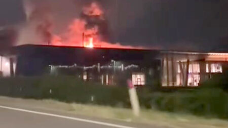 Massive fire rips through Fiorentina’s training ground in 2am blaze with three children and an adult rushed to hospital