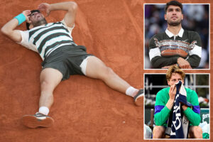 Carlos Alcaraz wins longest ever French Open final from two sets down after saving THREE match points vs Jannik Sinner