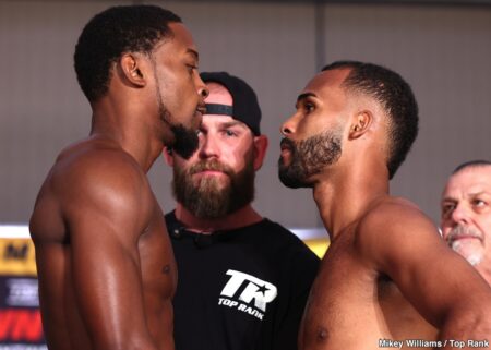 Edwin De Los Santos Claims Keyshawn Davis Sought Fight Cancellation with Press Conference Shove and Missed Weight