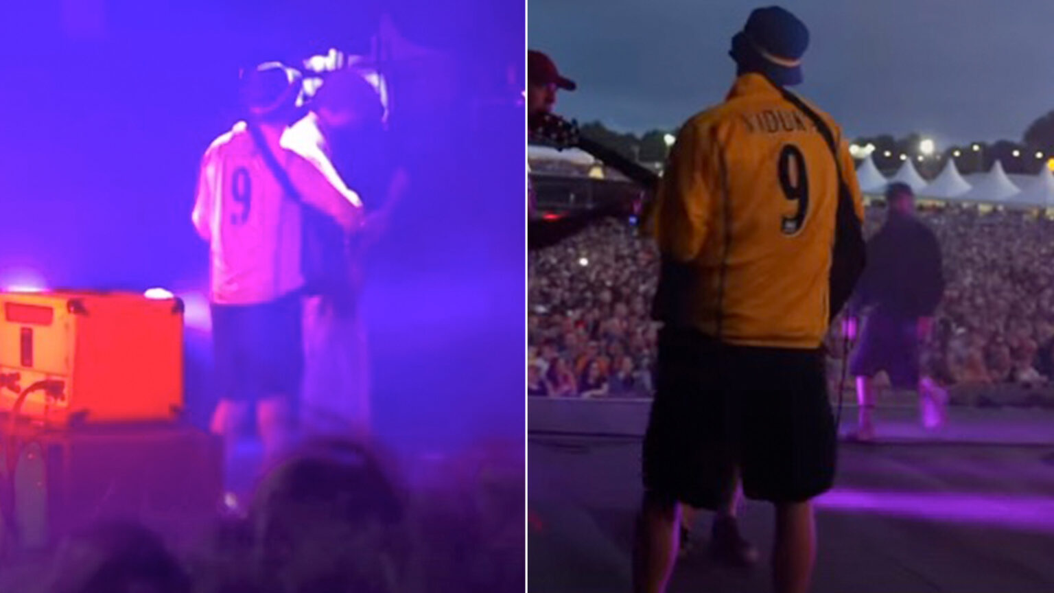 Premier League star wows thousands of fans as he plays guitar on stage with the Kaiser Chiefs at huge anniversary gig