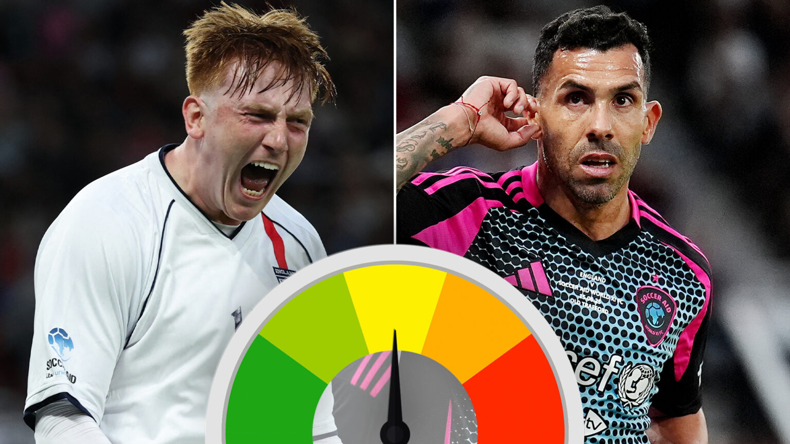 Soccer Aid player ratings: Carlos Tevez and Big Zu steal show for World XI but Ballon d’Or winner humbled by Angry Ginge