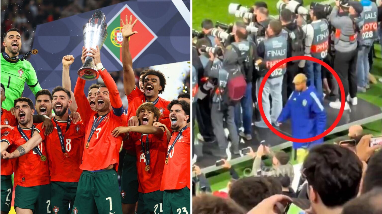 ‘Little diva’ Lamine Yamal called out after fans spot what Spain ace did during Portugal Nations League trophy lift