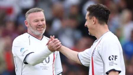 Soccer Aid 2025 LIVE SCORE: Action ON NOW as Rooney scores FASTEST goal in charity match history before Duggan doubles