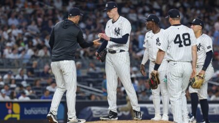 Yankees snap scoreless streak, but commit late error vs. Angels in sixth straight loss