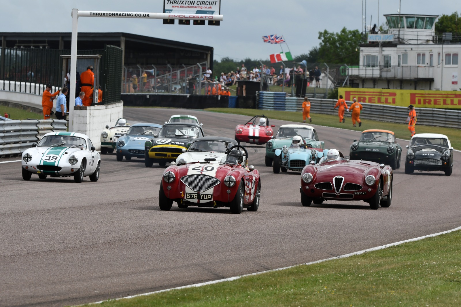 Abecassis heads the FISCAR field away and was triumphant after Alexander (far left) twice bizarrely pitted