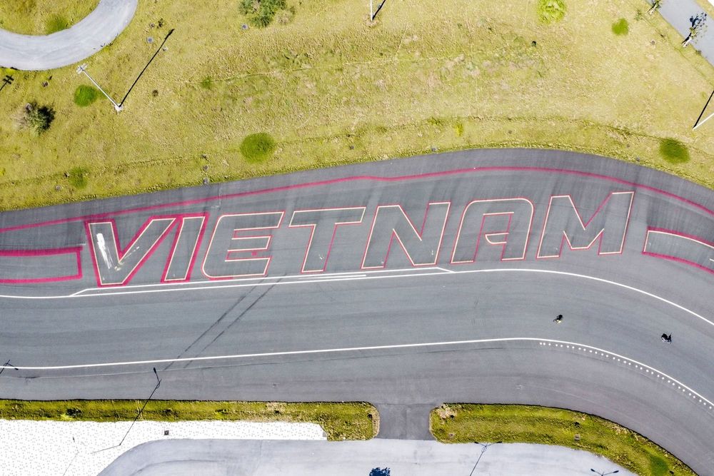 Aerial photo of the abandoned F1 track in Hanoi
