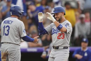 Michael Conforto shows signs of life in Dodgers’ win over Rockies