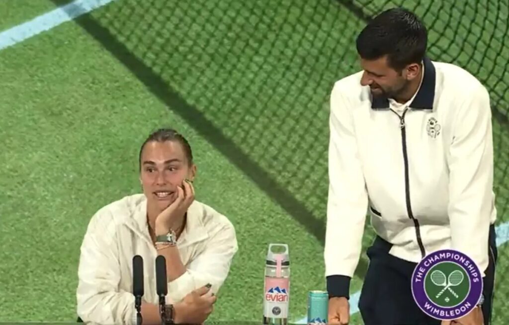 Novak Djokovic gatecrashes Aryna Sabalenka’s pre-Wimbledon press conference and awkwardly criticises her