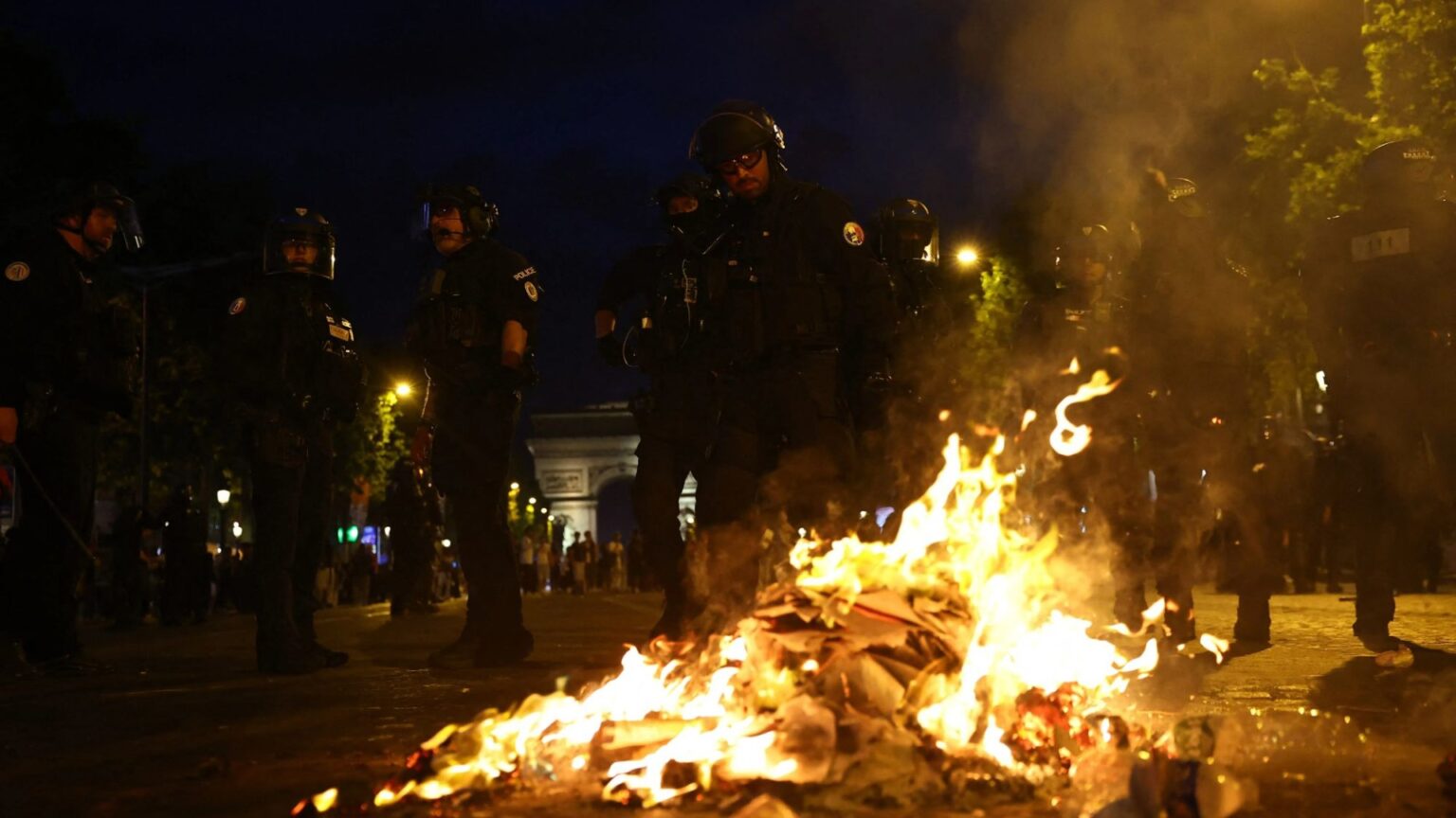 PSG fans ‘tear gassed’ by riot police as violence erupts on streets of Paris after Champions League final win