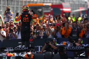 Piastri heads McLaren 1-2 as Verstappen clashes with Russell