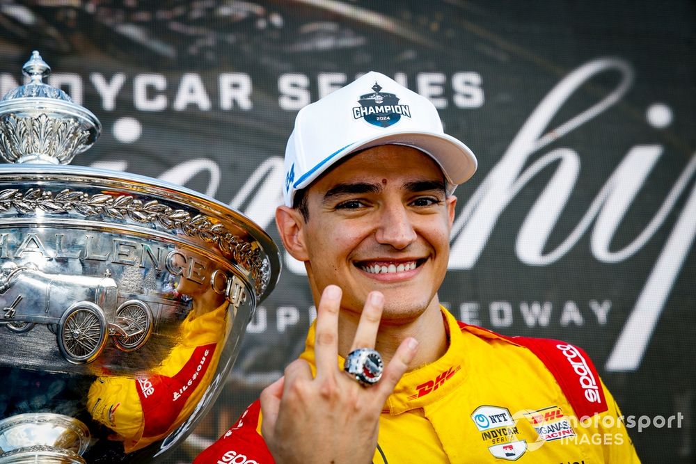 Alex Palou, Chip Ganassi Racing Honda, podium