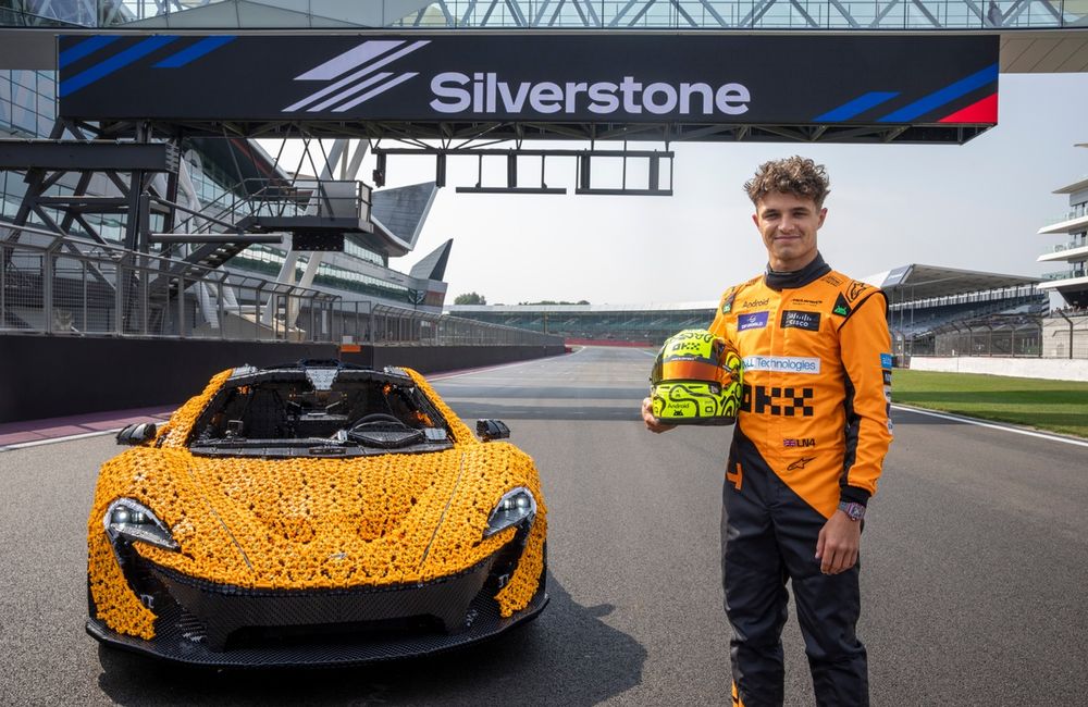 Lando Norris, LEGO Technic McLaren P1 supercar, Silverstone