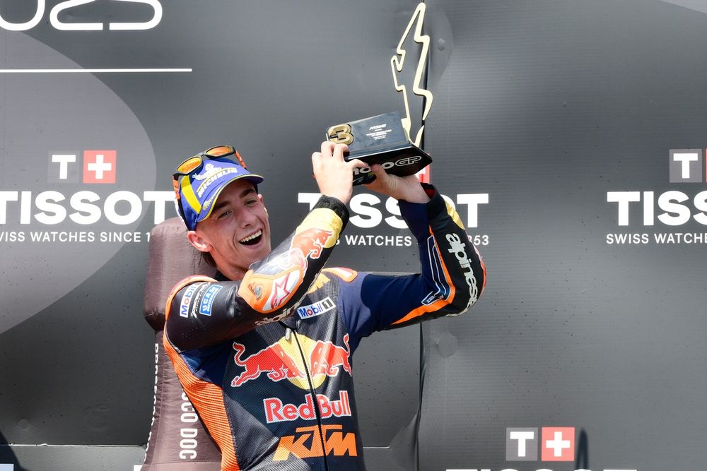 Pedro Acosta claimed his first podium of the season on Sunday