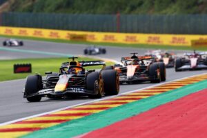 Verstappen forced “over the limit” to hold off “frustrated” Piastri in Belgium F1 sprint