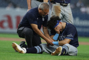 Rays All-Star first baseman Jonathan Aranda exits game after collision with Yankees’ Giancarlo Stanton