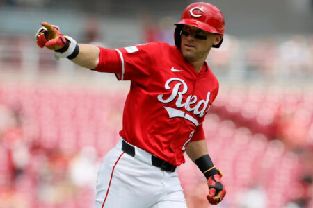 Outfielder TJ Friedl hit by 3 pitches against Mets, tying major-league record, as Reds win with 4 homers