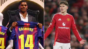 ‘Get out of my club’ – Man Utd fans fume at Garnacho after two-word reaction to Marcus Rashford’s Barcelona transfer