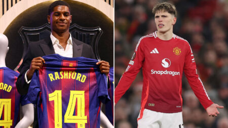 ‘Get out of my club’ – Man Utd fans fume at Garnacho after two-word reaction to Marcus Rashford’s Barcelona transfer