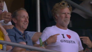 Leeds part-owner Will Ferrell sends crowd wild during Man Utd friendly as fans spot what’s on Hollywood star’s T-shirt
