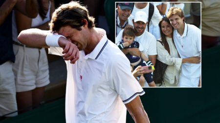 ‘A one-year battle’ – Wimbledon star Nicolas Jarry chokes up tears with adorable son as he sets up Cameron Norrie clash
