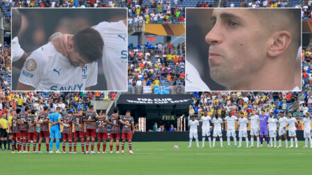 Club World Cup stars Joao Cancelo and Ruben Neves burst into tears as minute’s silence is held for Diogo Jota