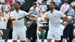 Novak Djokovic explains new Wimbledon celebration after playing violin for daughter last year