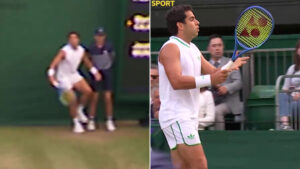 ‘I destroy him, that’s it?’ – Moment Wimbledon ball kid is clattered by tennis star as huge row erupts with umpire
