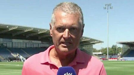 Sky Sports reporter soaked on live TV by sprinkler ahead of pre-season friendly