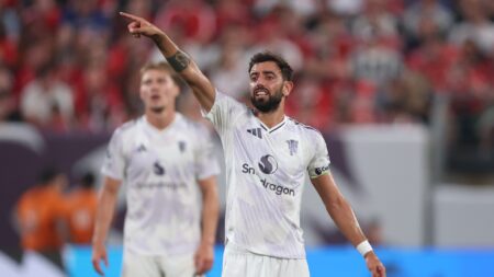 Bruno Fernandes’ double gives Ruben Amorim his first pre-season win in front of packed US crowd