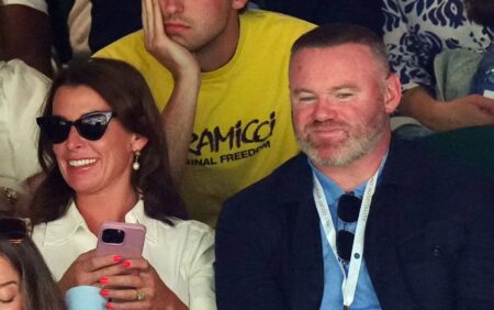 Wayne Rooney and Coleen in good spirits at Wimbledon as he is pictured for first time since landing huge MOTD deal