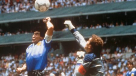 Infamous ‘Hand of God’ shirt from England clash with Maradona up for auction for £300k along with Pele World Cup medal