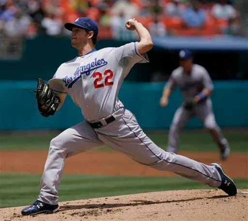 Clayton Kershaw delivers a pitch during the first inning of a game against the Florida Marlins in 2009.