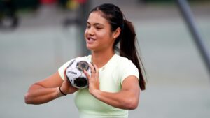 Emma Raducanu turns up to watch men’s world number one in Wimbledon practise amid Carlos Alcaraz romance rumours