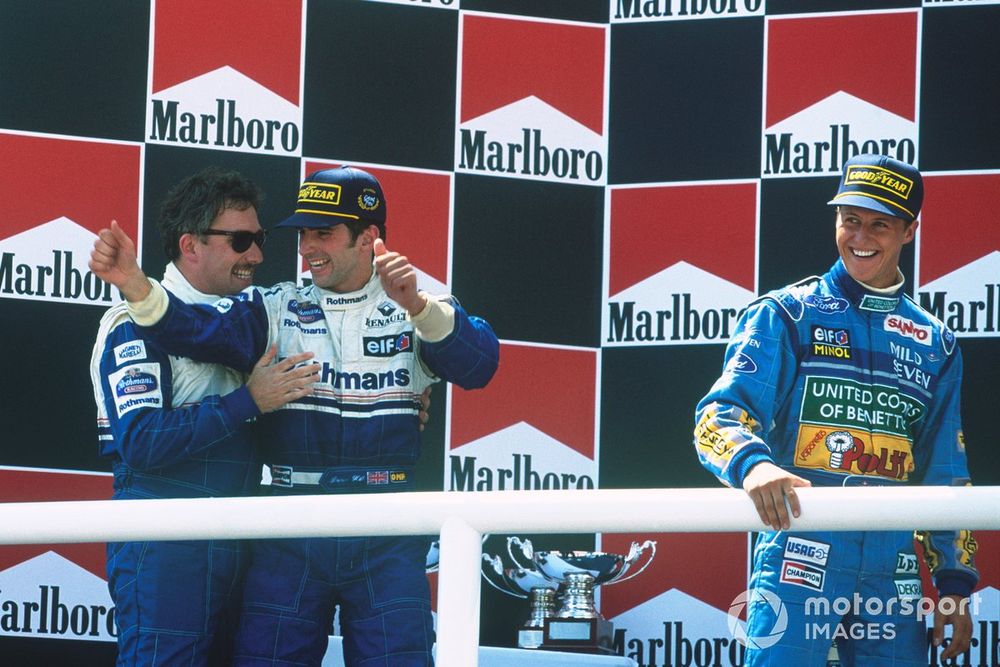 Joining the victorious Hill on the podium in Barcelona, Harrison admits he wore shades to hide the emotion in his eyes