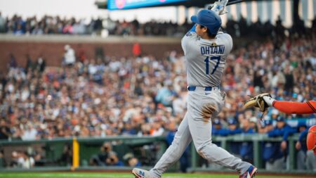 Shohei Ohtani crushes 32nd home run of season into San Francisco’s McCovey Cove