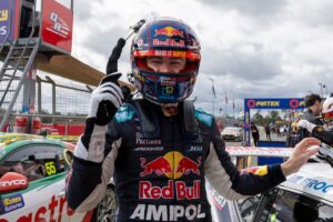 Feeney wins first race, loses second one to Brown after penalty