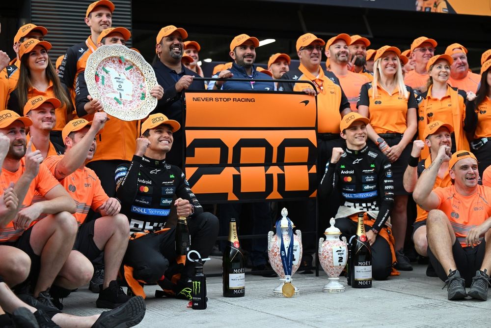 Lando Norris took McLaren's 200th grand prix win in Hungary, with Oscar Piastri securing the team's seventh 1-2 victory of 2025.