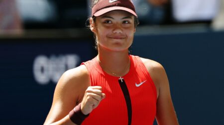 Emma Raducanu wins first US Open match since lifting title FOUR YEARS ago thanks to help of doctor who massages horses