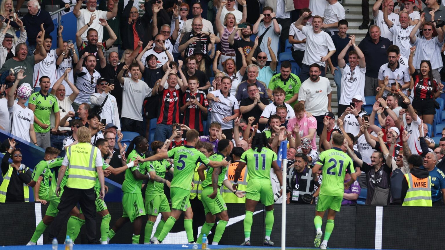 Brighton 1 Fulham 1: Rodrigo Muniz scores last-gasp leveller… but jumps into stands to celebrate with WRONG fans