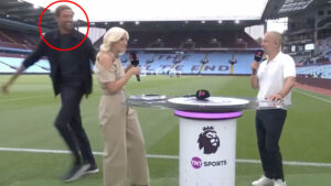 ‘Let the man leave’ – Peter Crouch walks out of TNT Sports’ Aston Villa vs Newcastle coverage to catch urgent flight