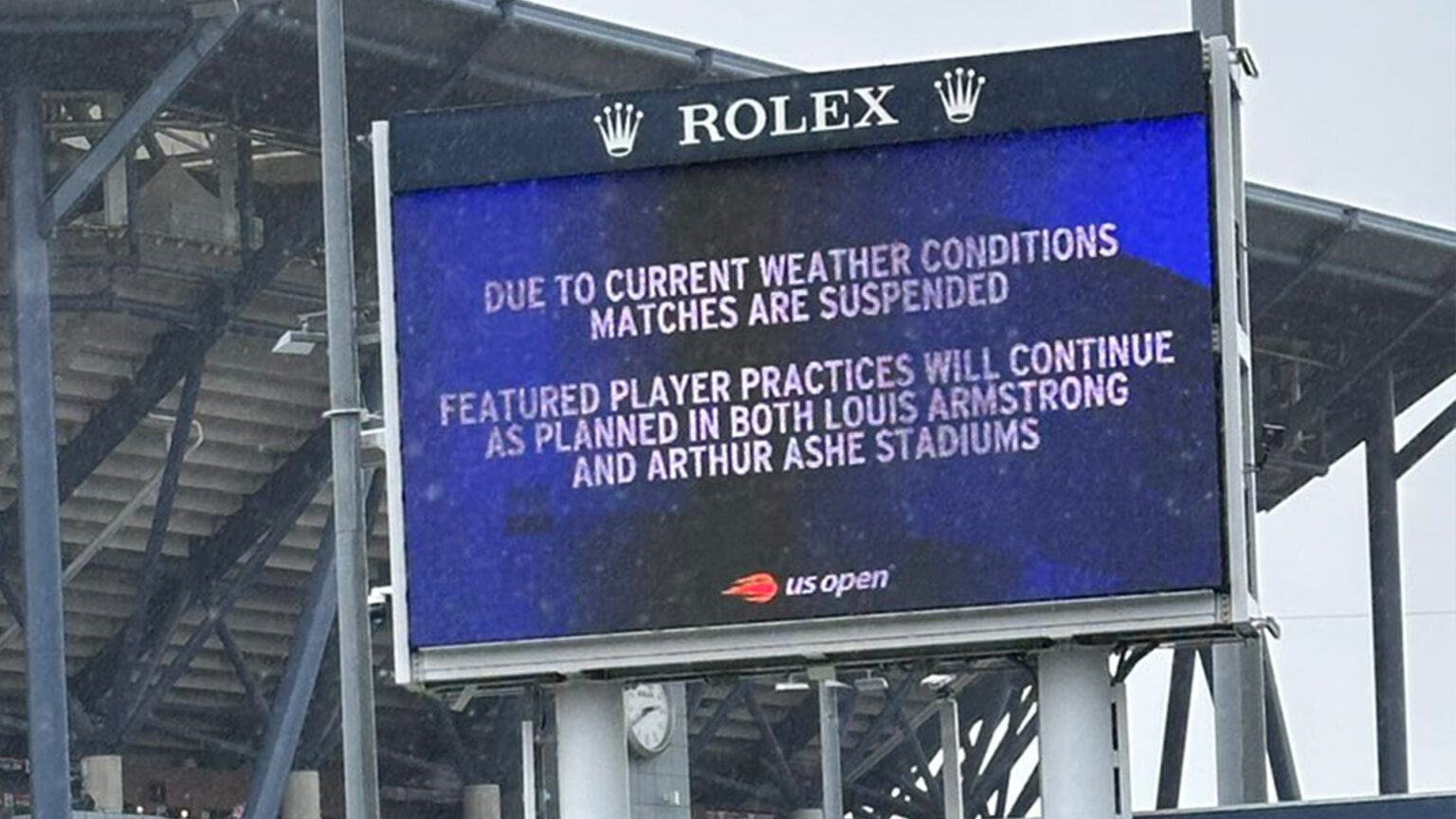 US Open suspended as courts left completely flooded as HURRICANE hurtles towards New York