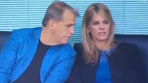 Todd Boehly’s wife goes viral after awkward exchange with Chelsea owner during Crystal Palace draw