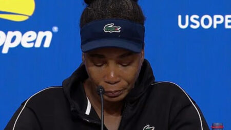 Venus Williams fights back tears in emotional press conference after being knocked out of US Open aged 45